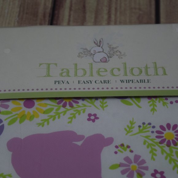 Mainstream Pink Bunny Peva Tablecloth Easy Care - Picture 2 of 5
